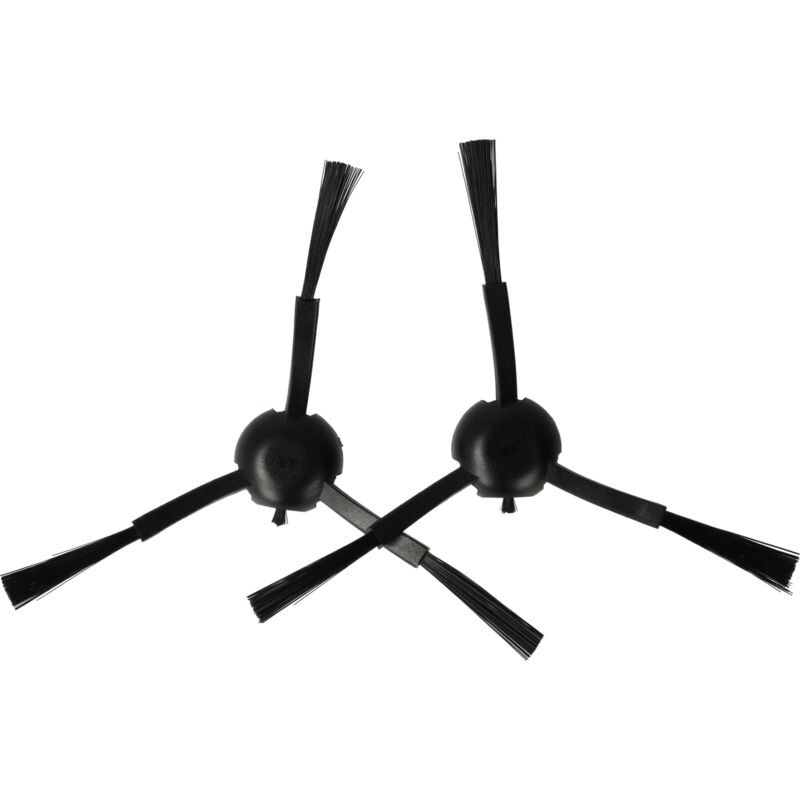 Vhbw - 2x Side Brush compatible with Xiaomi S20+ Robot Vacuum Cleaner - Brush Set, black