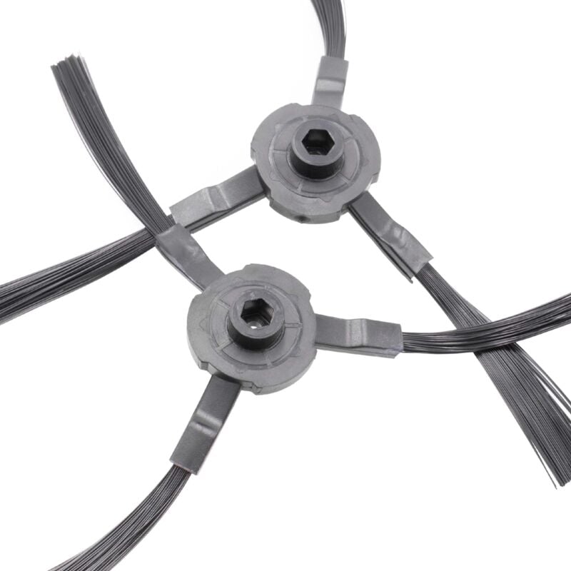 Vhbw - 2x Side Brush compatible with Zaco A4, A4s, V5s, A6, V3, V5, V3s, V5s Pro, A6s Robot Vacuum Cleaner - Brush Set, Left/Right, black