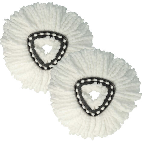 vhbw 2x testina pulente compatibile con Vileda EasyWring & Clean, EasyWring & Clean Turbo mocio, lavapavimenti - microfibra, bianco