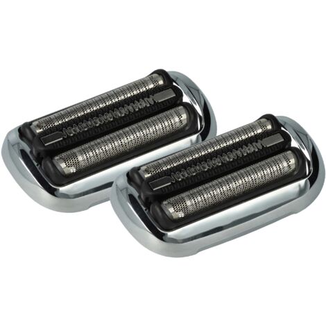 vhbw 2x Têtes de rasoir de remplacement compatible avec Braun 71-S7000cc, 71-S4862cs, 71-S4200cs, 71-S1200s rasoir électrique, noir / argenté / blanc