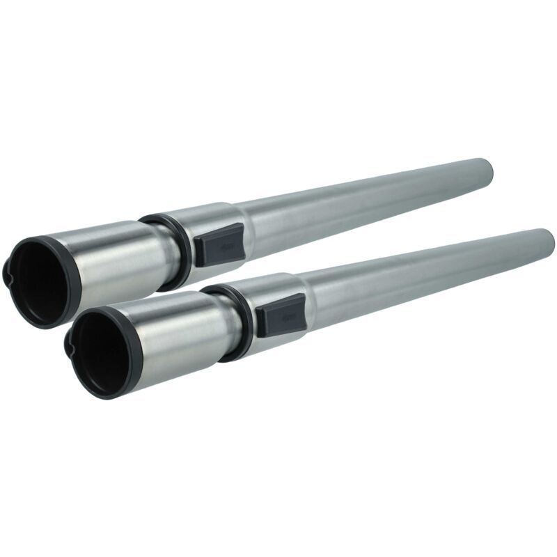 Image of Vhbw - 2x tubo compatibile con Miele S716-1, S718, S715-1, S715, S716, S717 aspirapolvere - con attacco da 35 mm, 60 - 100 cm, nero / argento