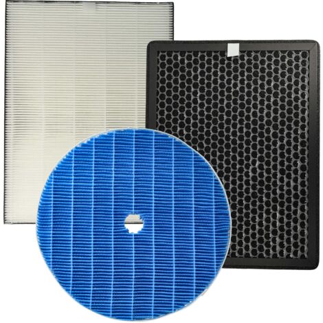 vhbw 3 Part Filter Set compatible with Philips AC3829/10 Air Purifier - activated carbon filter, humidifier element, HEPA filter