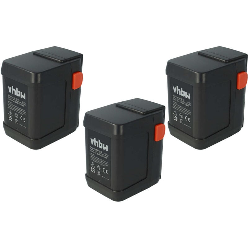 

3 x Li-Ion Batería 3000mAh (18V) para su herramienta electrónica Gardena Turbotrimmer AccuCut 450 Li (8841) por 8835-U, 8835-20, 8839, 8839-20 - Vhbw