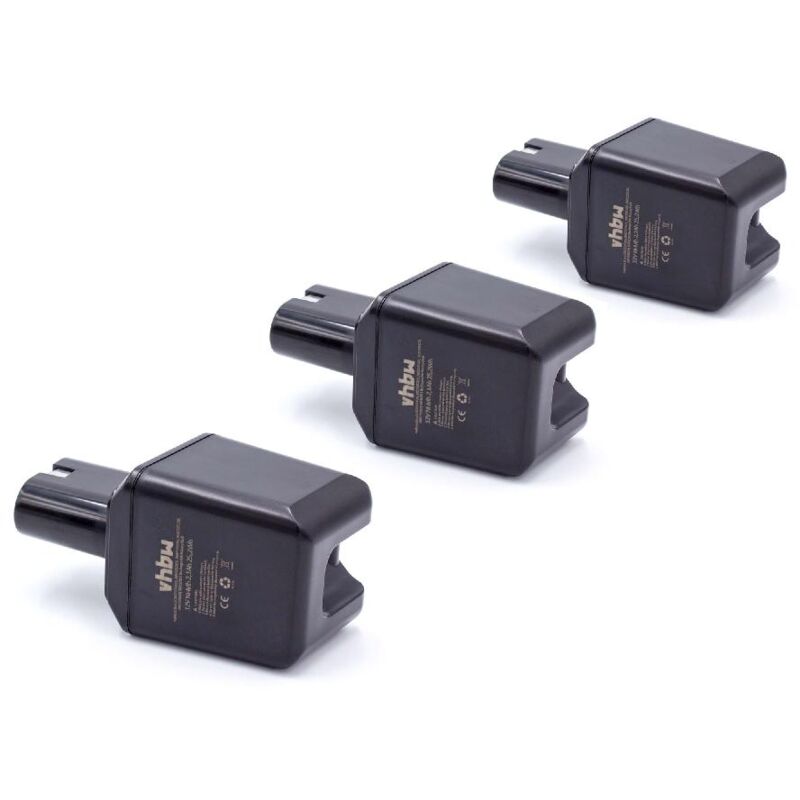 vhbw 3 x NiMH Batterie 2100mAh (12V) pour outillage Bosch PSR-Serie 1. génération avec batterie Knolle 12Volt comme 2 607 335 180, 2 607 335 021