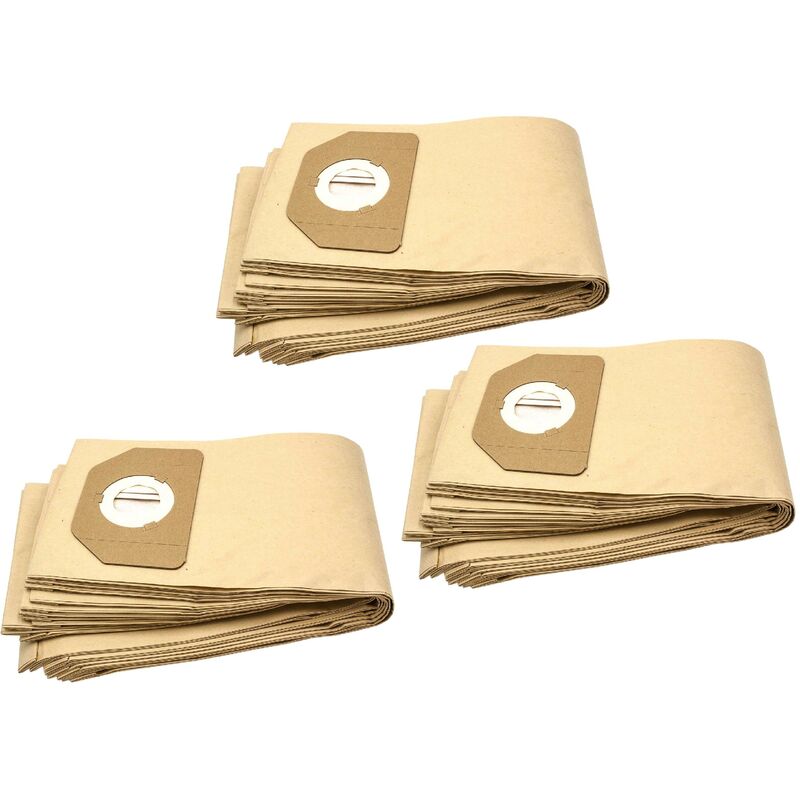 30x sacs compatible avec Ewt Industrial 30, NTP30, NTS30 aspirateur - papier, marron - Vhbw