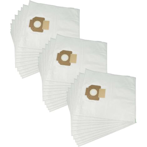 vhbw 30x Vacuum Cleaner Bag compatible with Milwaukee AS500ELCP Vacuum Cleaner, Microfleece, 51 cm x 43 cm, White