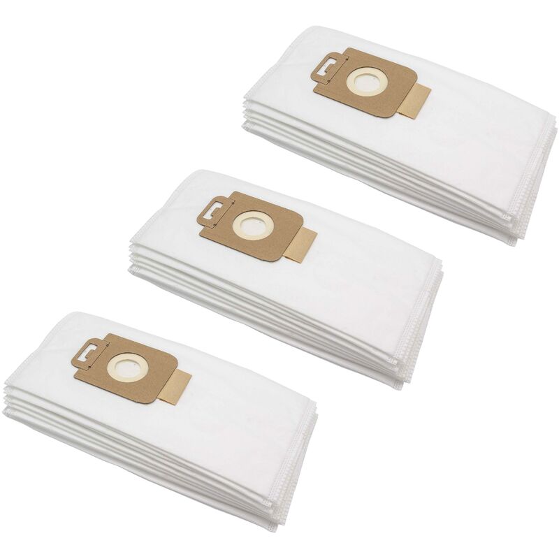 30x Vacuum Cleaner Bag compatible with Satrap sa 28 Vacuum Cleaner, Microfleece, 30.5 cm x 16 cm, White - Vhbw