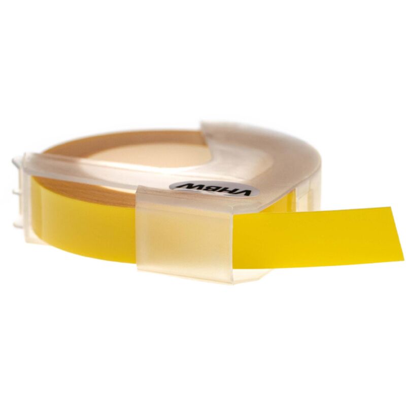 Vhbw - 1x 3D Embossing Label Tape compatible with Dymo Junior Embosser Home S0717900 Label Printer 3m x 9 mm, White on Bright Yellow