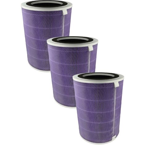 vhbw 3x Air Filter compatible with Proscenic A 9 Air Purifier - Combi Filter Pre Filter + HEPA(H13) + Activated Carbon + Silver Ion Filter