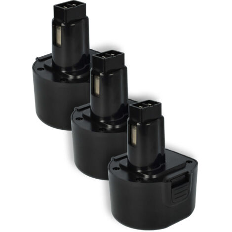 vhbw 3x Akku Ersatz für Dewalt DE9074, DC9062, DE9036, DE9061, DE9062, DW9061, DW9062 für Elektrowerkzeug (1500 mAh, NiMH, 9,6 V)