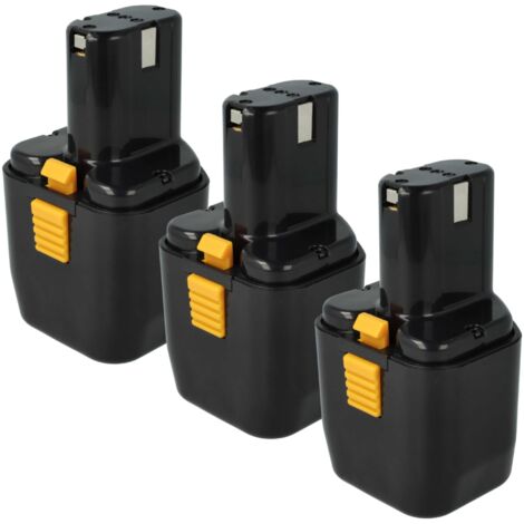 vhbw 3x Akku Ersatz für Hitachi EB12B, EB12G, EB1224, FEB12S12, EB12, EB12S, FEB12, EB12M für Werkzeug (2100 mAh, NiMH, 12 V)
