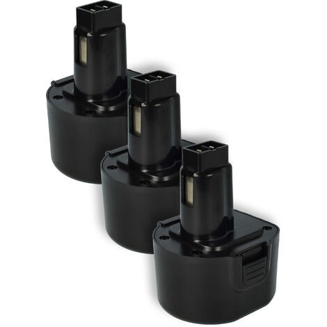 vhbw 3x Akku kompatibel mit Black & Decker HP231, HP9060, HP9096K, HP96K, KC96CE, KC2000FK, PS310 Elektrowerkzeug (1500 mAh, NiMH, 9,6 V)