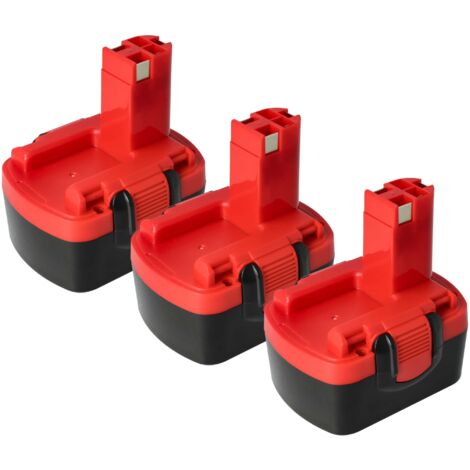 vhbw 3x Akku kompatibel mit Bosch PSR 14.4-2, PSR 14.4VE-2(/B), PSR1440, PSR1440/B, PST 14.4V, PSR 140 Elektrowerkzeug (1500 mAh, NiMH, 14,4 V)