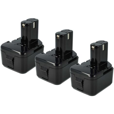 vhbw 3x Akku kompatibel mit Hitachi DS12DVF3, DS 12DVF3, DW18D, DW 18D, FDS12DVC Elektrowerkzeug (3300 mAh, NiMH, 12 V)