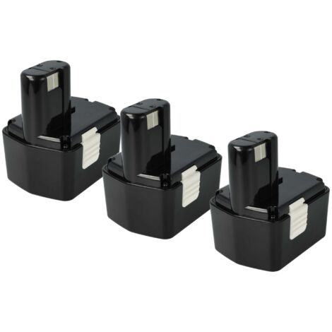 vhbw 3x Akku kompatibel mit Hitachi WH 14DMR, WH 14DSL, WH 14DMK, WH 14DM, WH 14DMB, WH 14DH, WH 14DL Werkzeug (2100 mAh, NiMH, 14,4 V)
