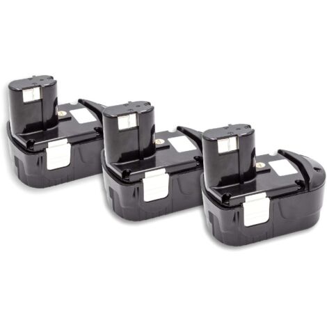 vhbw 3x Akku kompatibel mit Hitachi WH 18DFL, WR 18DMR, WH 18DMR, WR 18DL, WH 18DL Elektrowerkzeug (1500 mAh, NiMH, 18 V)