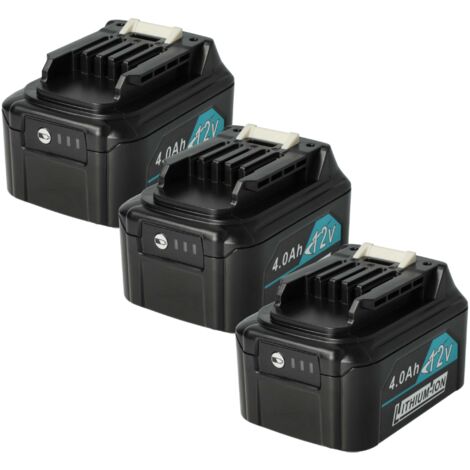 vhbw 3x Akku kompatibel mit Makita TW140DW, TW140D, TW140, TW140DZ, TW140DWAE, UM600, UM600D Werkzeug (4000 mAh, Li-Ion, 12 V)