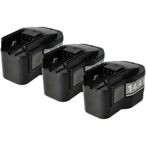 vhbw 3x Akku kompatibel mit Milwaukee PES 14.4 T, PIW 14.4 HEX, PAS 14.4 Power Plus, PCG 14.4 Werkzeug (1500 mAh, NiMH, 14,4 V)