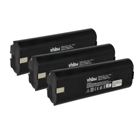 vhbw 3x Akku kompatibel mit Uniropa KT-250 BP-72 Elektrowerkzeug (2100 mAh, NiMH, 7,2 V)