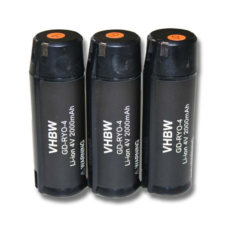 

3x batería Li-Ion 2000mAh (4V) para herramientas Ryobi RP4520, Ryobi Tek4 RP4300 y Ryobi AP4001. - Vhbw