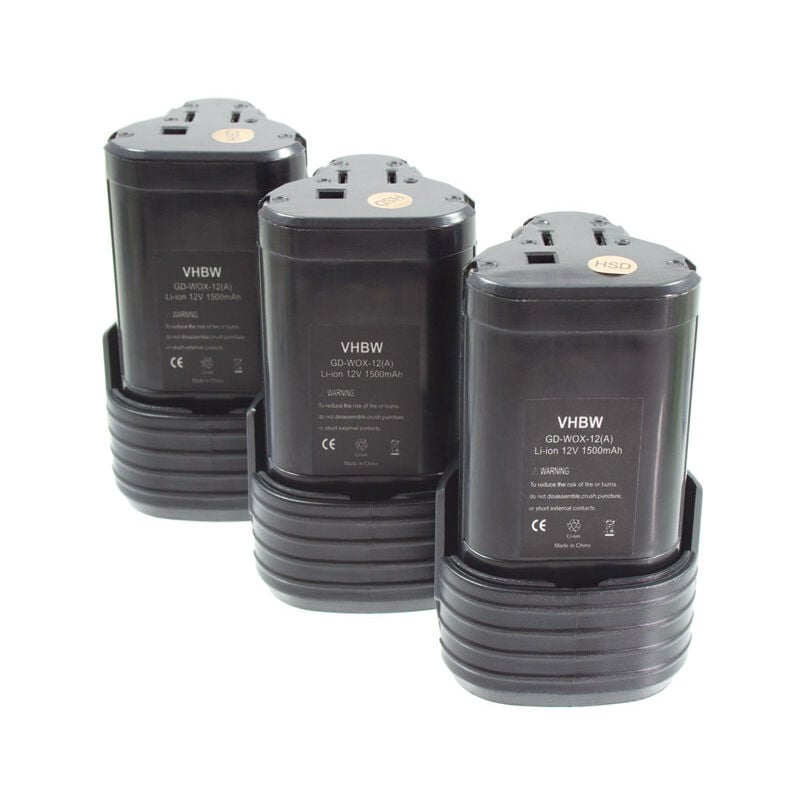 

3x baterías Li-Ion 1500mAh para herramientas destornillador a batería Worx W125.1, W125.3, W125.4, W125.5, W125.M, WX126, WX128.2 y Worx WA3509.