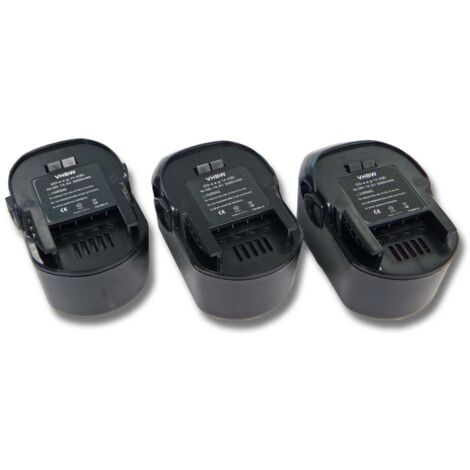vhbw 3x batteria compatibile con AEG FL 14 utensile elettrico (3000 mAh, NiMH, 14,4 V)
