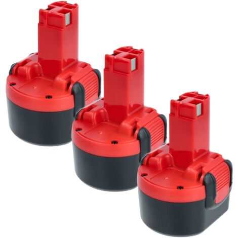 vhbw 3x batteria compatibile con Bosch 32609-RT, 32609, GDR 9.6V, GSR 9.6 New Version, GSR 9.6-1, GSR 9.6-2 utensile elettrico (1500 mAh, NiMH, 9,6 V)