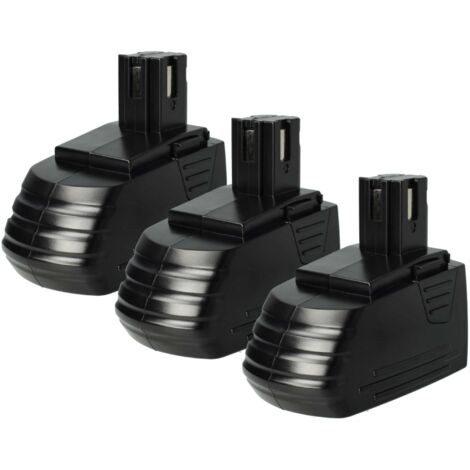 vhbw 3x batteria compatibile con Hilti SFL 12/15 Flashlight, SID 121-A, SF121-A utensile elettrico (3000 mAh, NiMH, 12 V) - Sostituisce SFB121, SFB126, SFB126A