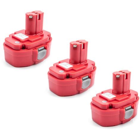 vhbw 3x batteria compatibile con Makita 5046DWD, 5036DWFE, 5036DWD, 5046DB, 5046DA, 5046DWB, 5046DWA utensile elettrico (3000 mAh, NiMH, 18 V)