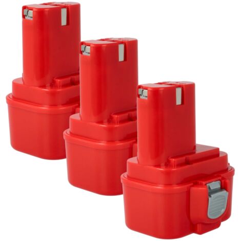 vhbw 3x batteria compatibile con Makita 6706D, 6706DW, 6705DW, 6705DWA, 6706DWA, 6791D, 6704DW, 6705D utensile elettrico (1500 mAh, NiMH, 9,6 V)