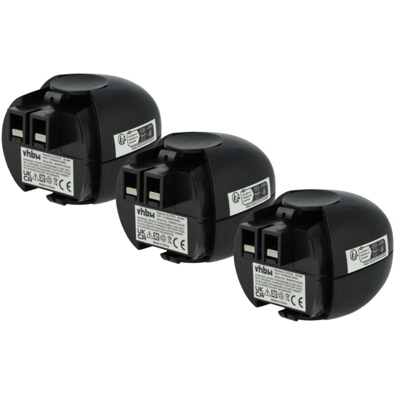 Image of 3x batteria compatibile con Metabo Powermaxx Basic attrezzo da lavoro (2100 mAh, NiMH, 4,8 v) - Vhbw