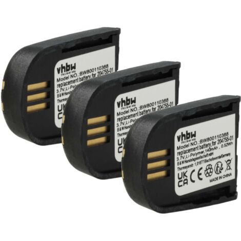vhbw 3x batteria compatibile con Microsoft Office Communicator 2007 auricolari cuffie wireless (140mAh, 3,7V, Li-Poly)