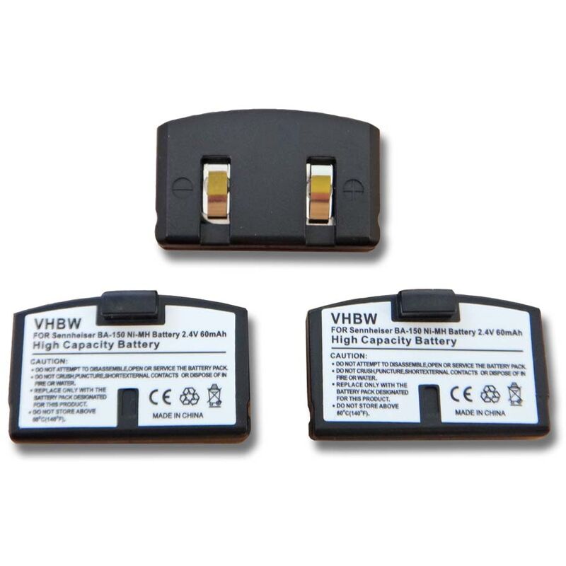 Image of 3x batteria sostituisce Williams Sound bat AP97A, AP97A per auricolari cuffie wireless (60mAh, 2,4V, NiMH) - Vhbw
