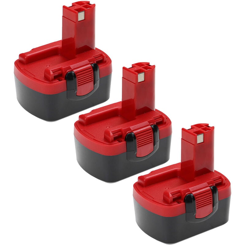 Vhbw - 3x Batterie compatible avec Bosch Angle Exact 17, 22, 23, 29, 30, 40, 50, 60, 75 outil électrique (2000 mAh, NiMH, 14,4 v)