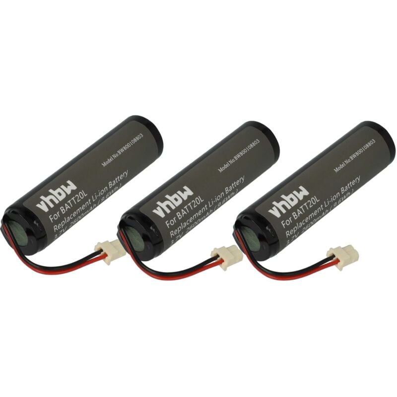 3x Batterie compatible avec Midland ER200, ER300 radio (2600mAh, 3,7V, Li-ion) - Vhbw