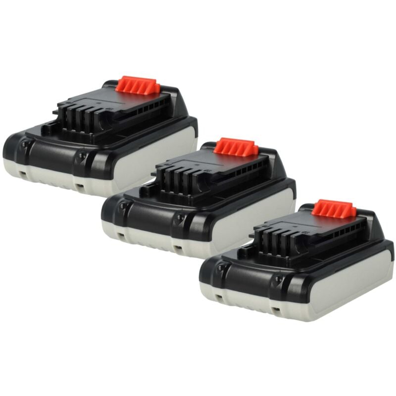 Vhbw - 3x Batterie compatible avec Black & Decker GKC1000L, GPC1800L, GTC610L, GKC1817, GKC1817L, GLC2500L outil électrique (2000 mAh, Li-ion, 18 v)