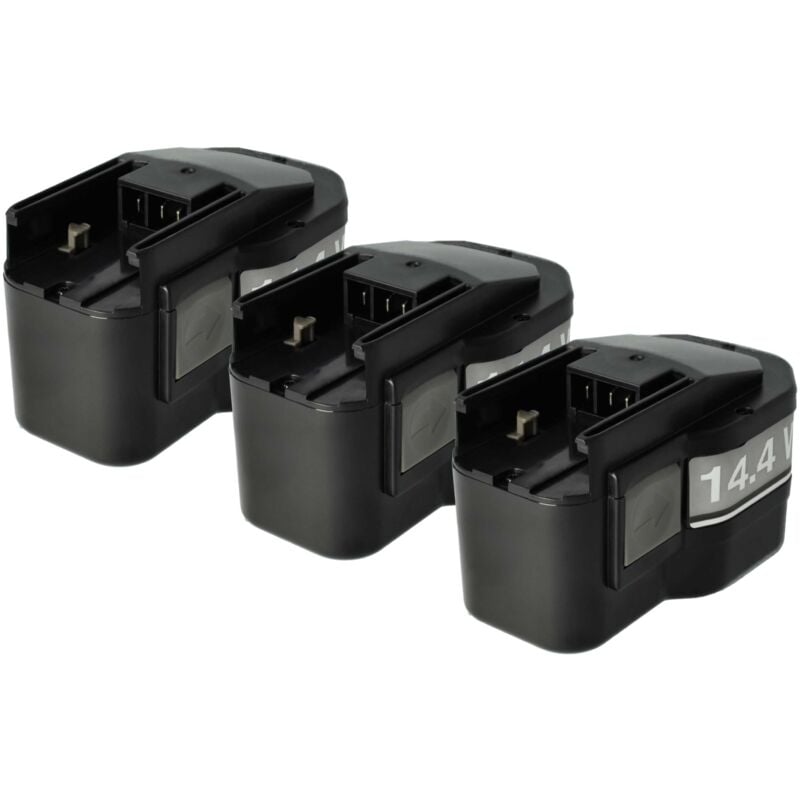 3x Battery compatible with aeg bdse 14.4 t Super Torque, bdse 14 stx, bdse 14 t Super, bs 14 x Power Tools (1500 mAh, NiMH, 14.4 v) - Vhbw