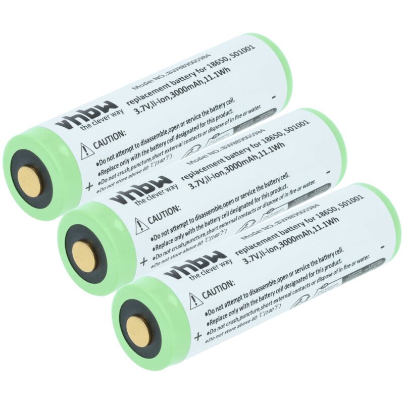 Image of vhbw 3x Battery compatible with Ledlenser&hellip;