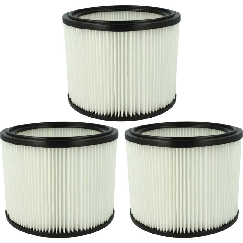 3x Cartouche filtrante compatible avec Husqvarna wdc 220, wdc 325L aspirateur - Filtre pour particules fines, papier - Vhbw