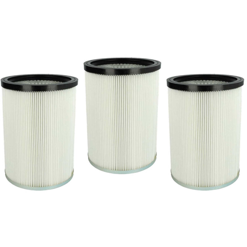 3x Cartridge Filter compatible with Kärcher nt 50/1 Me Classic br 220V, nt 50/1 Me Classic cn Vacuum Cleaner - White - Vhbw