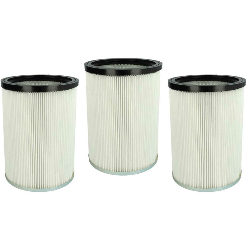 Vhbw - 3x Cartridge Filter compatible with Kärcher nt 70/1 cn, nt 70/1 eu, nt 70/1 120V, nt 70/1 aus, nt 70/1 br Vacuum Cleaner - White
