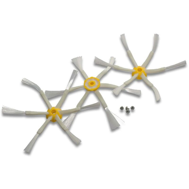 

3x cepillo lateral compatible con iRobot Roomba 563 robot aspirador -Set cepillos, blanco - Vhbw