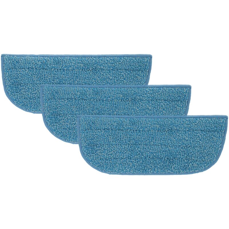 Vhbw - 3x Cleaning Pad compatible with Philips SteamCleaner Active FC7025, FC7028 Hot Spray Steamer, Steam Mop - Microfibre Blue