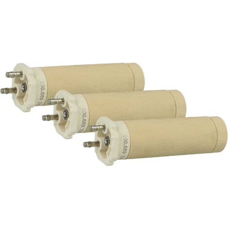 vhbw 3x elemento riscaldante compatibile con Leister Triac S Eco pistola di saldatura a aria calda - Nucleo in ceramica, 3,1 x 10,2 cm