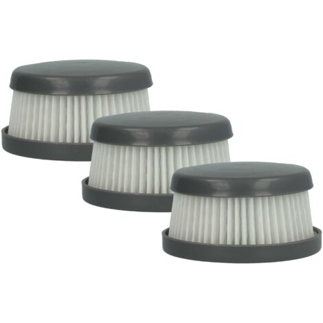 vhbw 3x Faltenfilter kompatibel mit Black & Decker ORB-IT ORB72, ORB48 Staubsauger - Filter, Patronenfilter, weiß grau