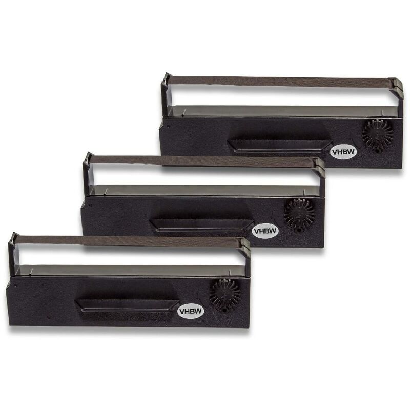 Vhbw - 3x Farbband Nylonband Tintenband kompatibel mit Nadeldrucker ncr 9995-5200 Ersatz für ERC-27, 653N, C43S015366