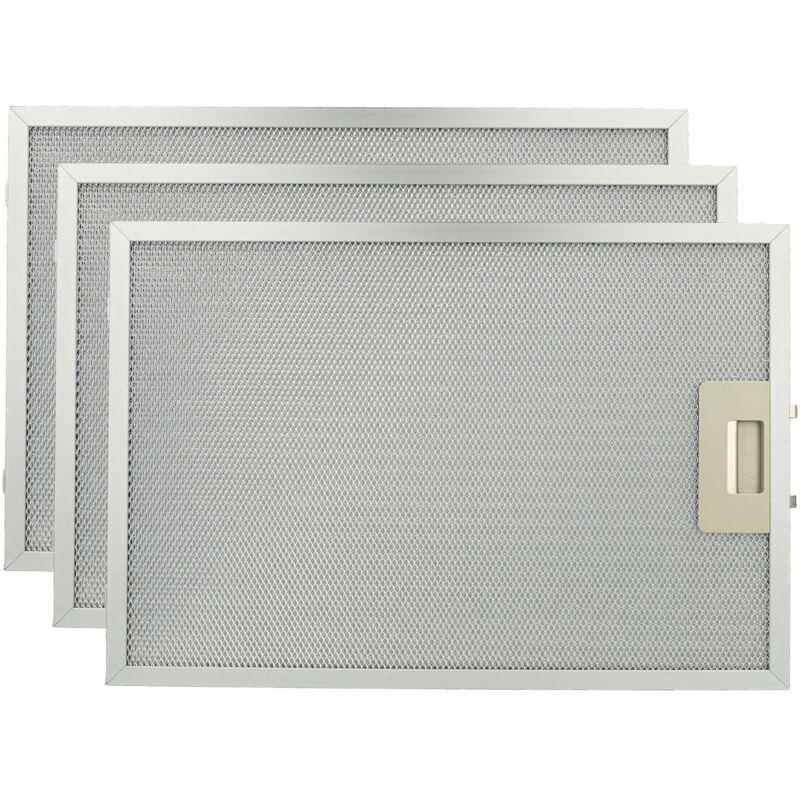 vhbw 3x Filter Metal Grease Filter compatible with Bosch VVA 62 E450, 62 E350, 92 E452, 92 E350 Extractor Fan - 38.8 x 26.5 x 0.9cm metal