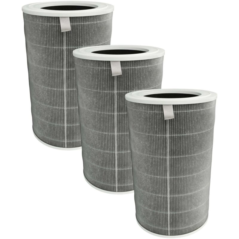 3x Filtre à charbon actif compatible avec Xiaomi Smart Air Purifier 4 Pro purificateur d'air - Filtre à air H12 gris / blanc - Vhbw