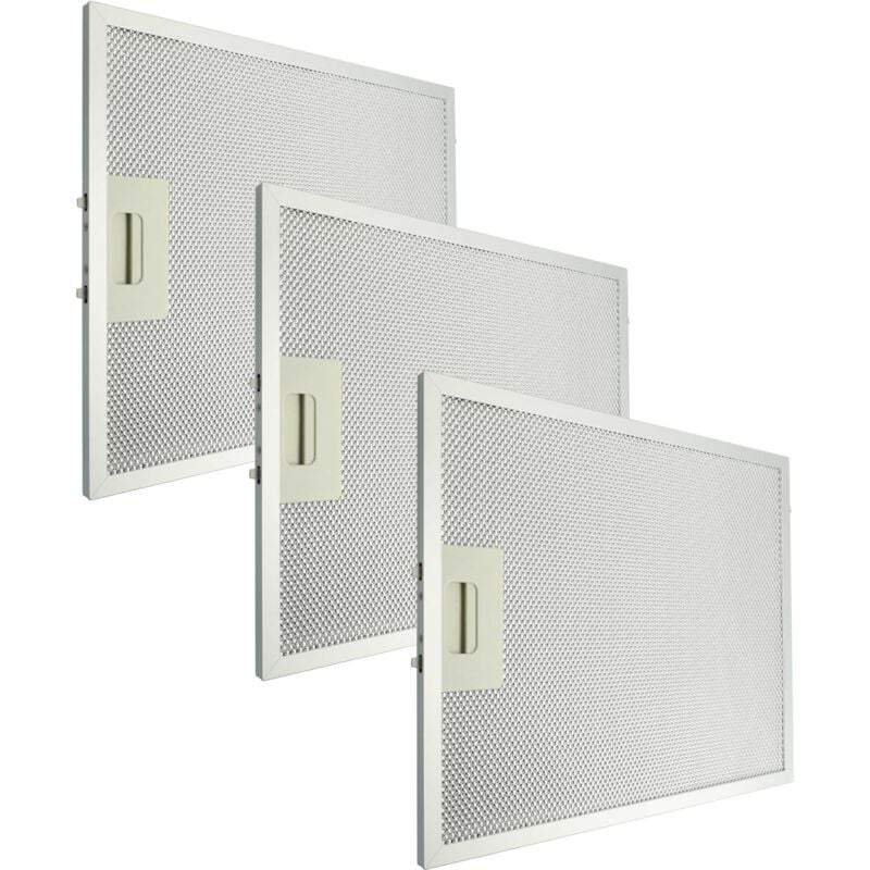 3x Filtre anti-graisse remplacement pour Klarstein 10034877 pour hotte de cuisine, aluminium - Vhbw