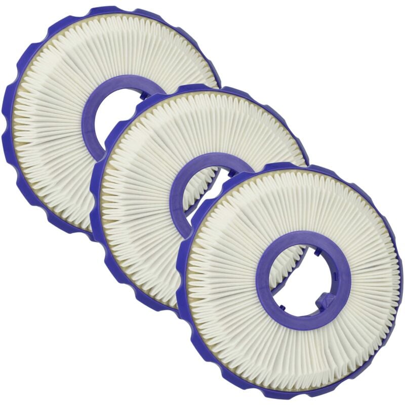 Vhbw - 3x filtre compatible avec Dyson UP15 Small Ball, DC51 Mulitifloor aspirateur - filtre après-moteur hepa bleu / blanc
